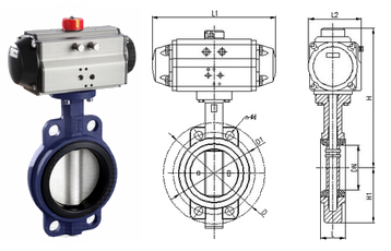 氣動中線蝶閥結構圖